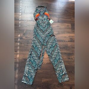 Mara Hoffman Swim Peacock Jumpsuit Green NWT Size Medium